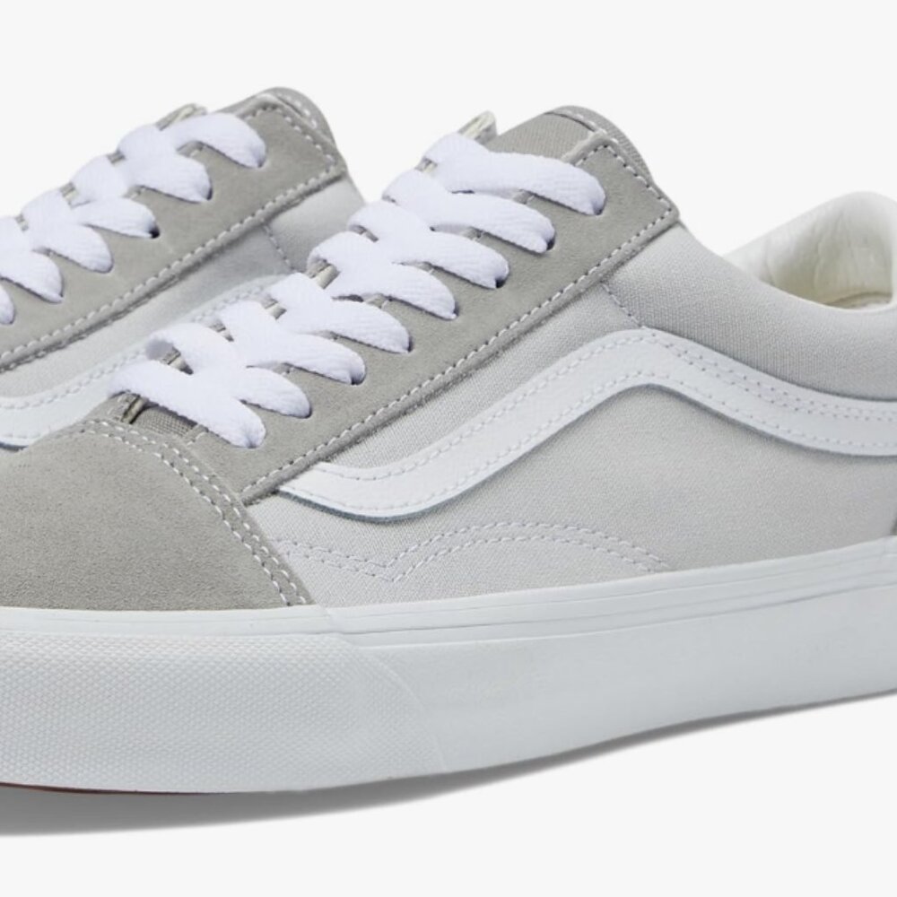 Vans Old Skool Color Block Shoe White and Gray Sneakers Womens 9/Mens 7.5